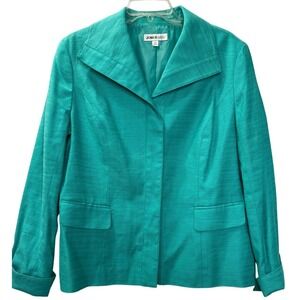 Jones & Co Women's Blazer Sz 16 Green Career Business Jacket